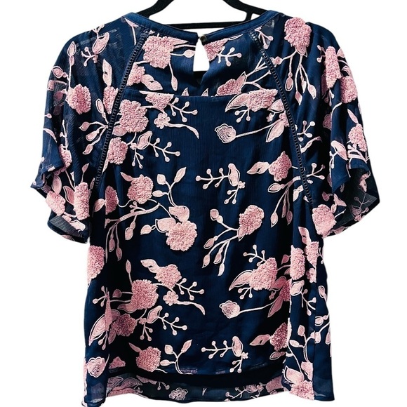 Anthropologie Maeve Size XS Franca Embroidered Floral Textured Blouse Top Women - Picture 6 of 7